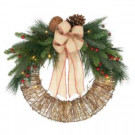 Home Accents Holiday 24 in. Vine Wreath with PVC Pine Red Berry and LED-A0916-652 301775292