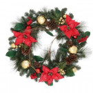 Home Accents Holiday 30 in. Pine Wreath with White Berries and Pine Cones-nn1116-0015 301778391