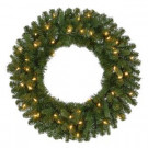 Home Accents Holiday 30 in. Pre-Lit Battery Operated LED Sierra Nevada Artificial Christmas Wreath with Warm White Lights-GD26P3A38L05 301574629