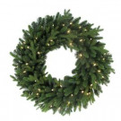 Home Accents Holiday 32 in. Norway Artificial Christmas Wreath with 50 Battery Operated LED Lights-SEYI710009TH3 301685343