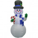 Home Accents Holiday 34.25 in. W x 29.92 in. D x 77.95 in. H Airblown-Snowman with Candy Cane-15561 301693727