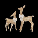 Home Accents Holiday 36 in. LED Lighted Gold PVC Deer and 28 in. LED Lighted Gold PVC Doe-TY478+478-1611 206963370