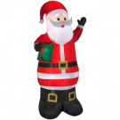 Home Accents Holiday 39.37 in. W x 32.68 in. D x 77.95 in. H Inflatable Airblown Santa with Present-15263 301875643