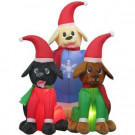Home Accents Holiday 4 ft. Inflatable Plush Lab Puppy Scene-12006 301685569