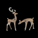Home Accents Holiday 48 in. LED Lighted Gold Glitter PVC Deer and 27 in. LED Lighted Gold Glitter PVC Doe-TY223+218-1611 206954182