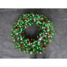 Home Accents Holiday 48 in. LED Pre-Lit Artificial Christmas Wreath with Micro-Style Red, Green and Pure White Lights-4723173-C29HO1 301729289