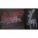 Home Accents Holiday 50 in. Outdoor Sleigh and 84 in. Outdoor Buck with White and Red LED Lights-4401043UHO 301586755