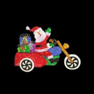 Home Accents Holiday 55 in. 160-Light LED Tinsel Santa with Motor Cycle-TY579-1614-1 206963223