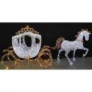 Home Accents Holiday 58 in. LED Warm White Carriage and 43 in. LED Warm White Horse-TY230-1614-1 301439038
