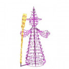 Home Accents Holiday 6 ft. 3 in. Purple/Yellow LED Witch with Broomstick-4401099UHO 301226751