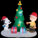 Home Accents Holiday 6 ft. Lighted Inflatable Snoopy and Charlie Brown with Christmas Tree Scene-36794 206950762