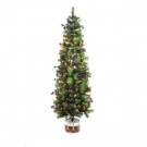 Home Accents Holiday 6 ft. Pre-Lit Potted Artificial Christmas Tree with Drum Pot and Clear Lights-BOWOTHD999Y 206963352