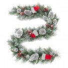 Home Accents Holiday 6 ft. Unlit Snowy Garland with Pinecones and Bows-2320710HD 301685442