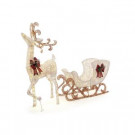 Home Accents Holiday 60 in. 160-Light PVC Deer and 44 in. 120-Light Sleigh 8 ft.-TY336+337-1711 301575265