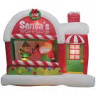 Home Accents Holiday 7 ft. Inflatable Lighted Airblown Santa's Workshop Scene-12788 301683534