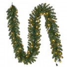 Home Accents Holiday 9 ft. Pre-Lit LED Sierra Nevada Garland with Warm White Lights-GT90P3A38L08 301579333