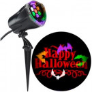 LightShow LED Projection Plus Whirl-a-Motion Static Orange Happy Halloween with Bats-74212 301148367