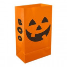 Lumabase Plastic Luminaria Bags- Orange Jack O' Lantern (12 Count)-51412 303178134