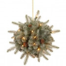 Martha Stewart Living 12 in. Battery Operated FEEL-REAL Alaskan Spruce Artificial Kissing Ball Swag with Pinecones and 35 Clear LED Lights-PEFA1-307L-12KB 205152284