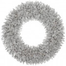 Martha Stewart Living 22 in. silver glitter shaved wood wreath-A0117-042 301774938