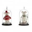Martha Stewart Living 2.75 in. Festive Mouse Cloche Ornaments (Set of 2)-9973800210 302589879