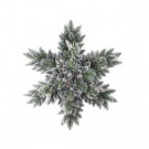 Martha Stewart Living 32 in. Sparkling Pine Artificial Snowflakes Swag with 35 Clear Lights-GB1-302-32S-1 205982356