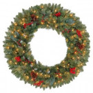Martha Stewart Living 36 in. Pre-Lit Winslow Fir Artificial Christmas Wreath with Clear Lights-GD30P4598C05 301576434