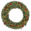 Martha Stewart Living 48 in. Pre-Lit Winslow Fir Artificial Christmas Wreath with Clear Lights-GD40P4598C07 301577462