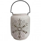 Martha Stewart Living 8 in. Candle Holder with White Snowflake Design-X321-GX007 206949821