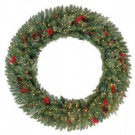 Martha Stewart Living Decorate your home with the 60 in. Pre-Lit Winslow Artificial Wreath with Clear Warm White Lights-GD50P4598L00 205983418