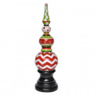 MPG 42.25 in. H. Chevron Christmas Topiary with Pedestal Base in Cast Stone-PF7704 301849654