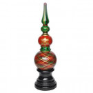 MPG 42.25 in. H. Red Plaid Christmas Topiary with Pedestal Base in Cast Stone-PF7705 301849655