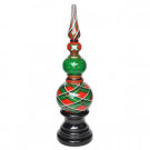 MPG 42.25 in. H Green Plaid Christmas Topiary with Pedestal Base in Cast Stone-PF7706 301849656