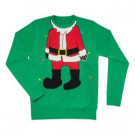 Mr. Christmas Christmas Sweater in Green with Santa Image with LED Lights-59083 206953853