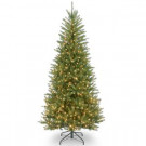 National Tree Company 10 ft. Dunhill Fir Slim Tree with Clear Lights-DUSLH1-100LO 302558649