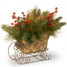 National Tree Company 10 in. Decorative Collection Long Needle Pine Cone Sleigh-DC3-178-10SG 300478220