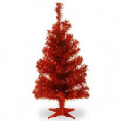 National Tree Company 2 ft. Red Tinsel Artificial Christmas Tree-TT33-705-20-1 300487985