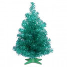 National Tree Company 2 ft. Turquoise Tinsel Artificial Christmas Tree-TT33-714-20-1 300487972