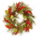 National Tree Company 24 in. Bristle and Berry Artificial Wreath-RAC-14074W24 300154630