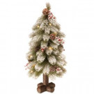National Tree Company 24 in. Feel-Real Snowy Bayberry Cedar Tree with Battery Operated LED Lights-PEBYF1-300-24B1 300478221