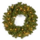 National Tree Company 24 in. Kincaid Spruce Artificial Christmas Wreath with Clear Lights-KCDR-24WLO-1 300182854