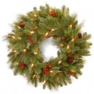 National Tree Company 24 in. Noelle Artificial Christmas Wreath with Battery Operated Warm White LED Lights-NL13-300L-24WB1 300182935