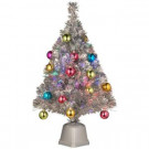 National Tree Company 2.6 ft. Silver Fiber Optic Fireworks Ornament Artificial Christmas Tree-SZOX7-177L-32-1 300496202
