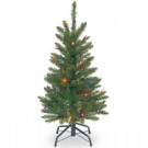 National Tree Company 3 ft. Kingswood Fir Wrapped Pencil Artificial Christmas Tree with Multicolor Lights-KW7-313-30 207183185