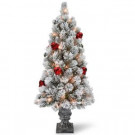 National Tree Company 3 ft. Snowy Bristle Pine Tabletop Tree with Battery Operated LED Lights-SNP7-308-30-B 303231247