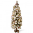 National Tree Company 30 in. Feel-Real Snowy Bayberry Cedar Tree with Battery Operated LED Lights-PEBYF1-300-30B1 300478222
