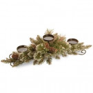 National Tree Company 30 in. Glittery Bristle Pine Centerpiece and Candle Holder-GB3-810-30C-B 300478202