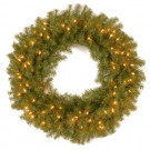 National Tree Company 30 in. Norwood Fir Artificial Wreath with Clear Lights-NF-30WLO-1 300182906