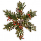 National Tree Company 32 in. Frosted Pine Berry Snowflake with Battery Operated LED Lights-FPB-300-32SB-1 303231244