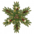 National Tree Company 32 in. Glittery Gold Dunhill Fir Snowflake with Battery Operated LED Lights-DUGL3-300-32SB1 303231252